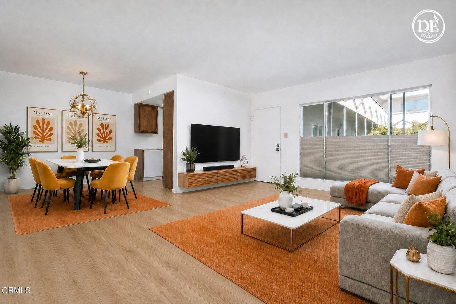 Living room virtually staged