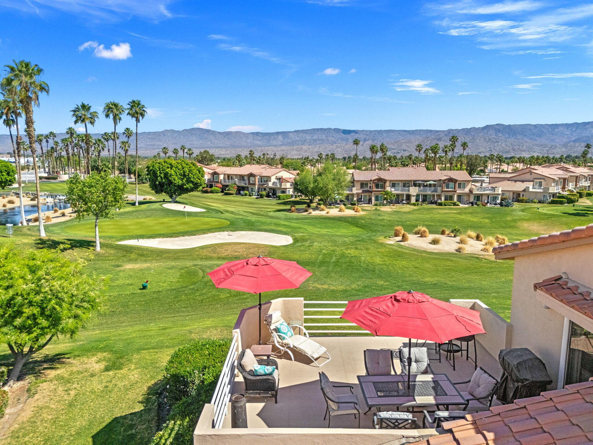 Lake, fairway and mountain views