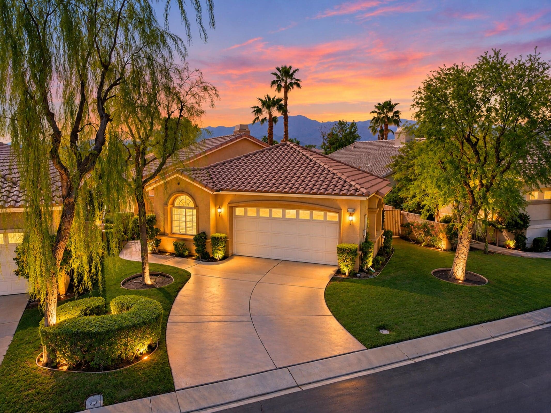 Evening settles on YOUR new home. Picture yourself in this slice of Heaven.