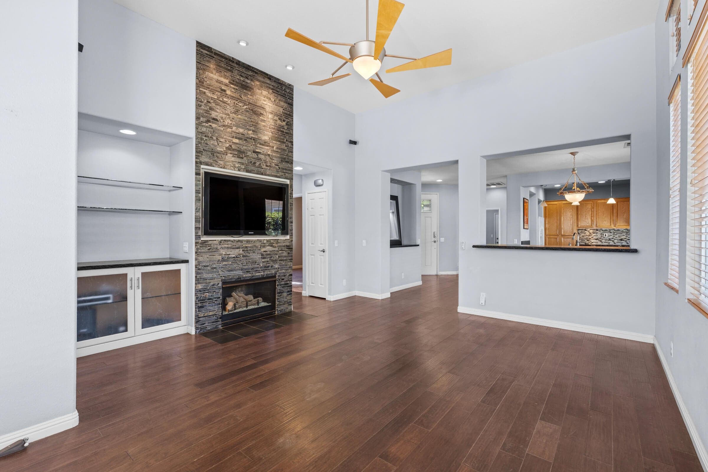 Dry Bar and Fireplace