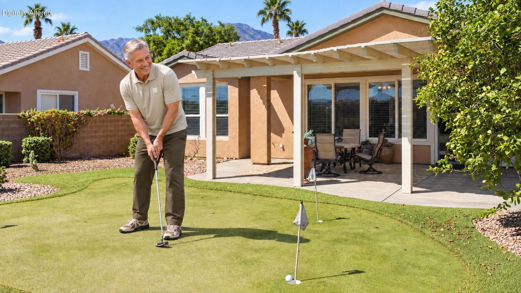 Backyard putting green