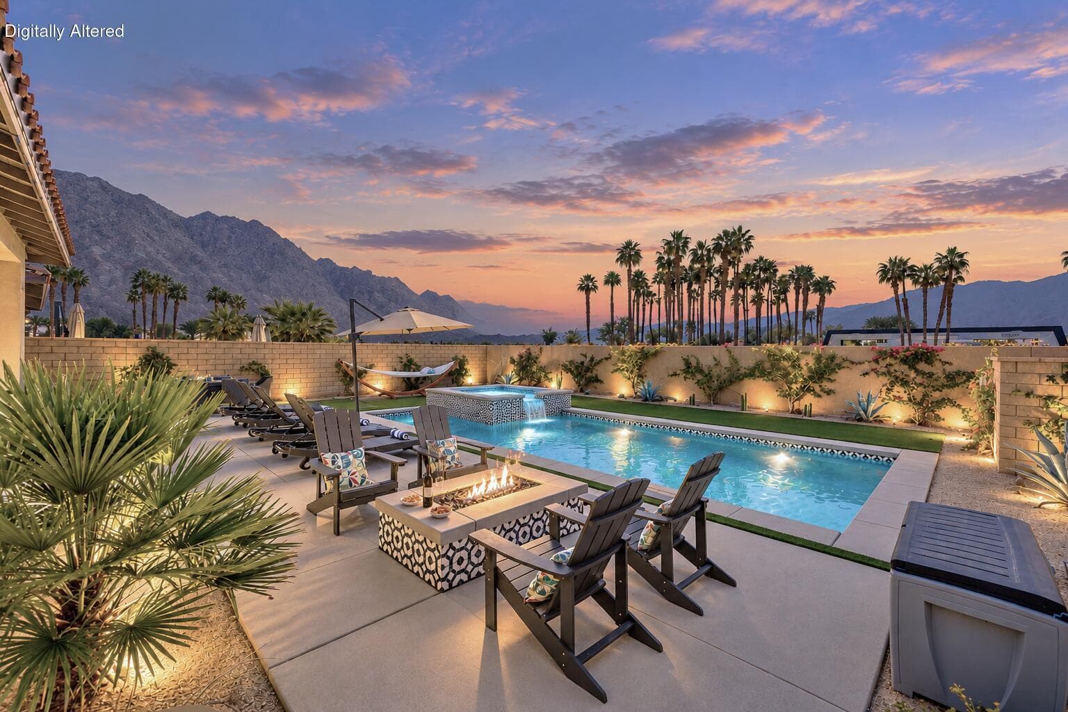 Twilight Desert Poolside Retreat